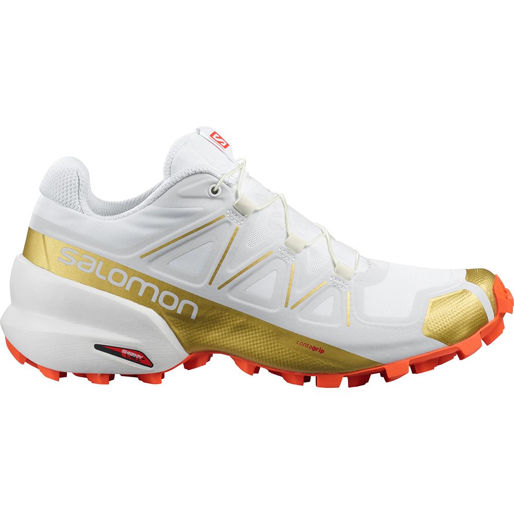 Salomon Israel SPEEDCROSS 5 GTS W - Womens Trail Running Shoes - White (UXRG-89124)